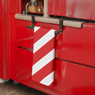 Rood-witte diagonale strepen theedoek