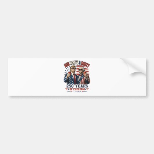 Rood Witte Drank Trump George Washington 250 Bumpersticker (Voorkant)