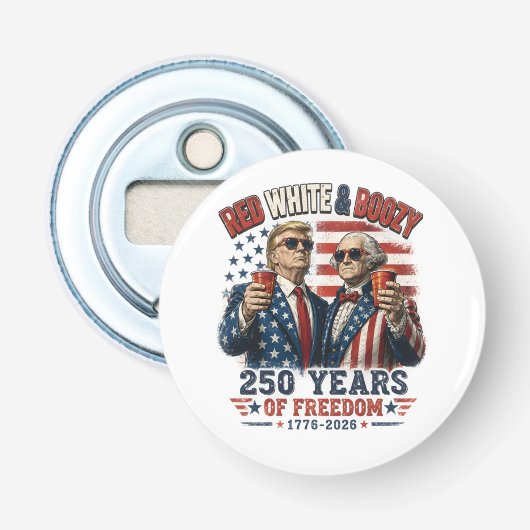 Rood Witte Drank Trump George Washington 250 Button Flesopener (Voorkant)