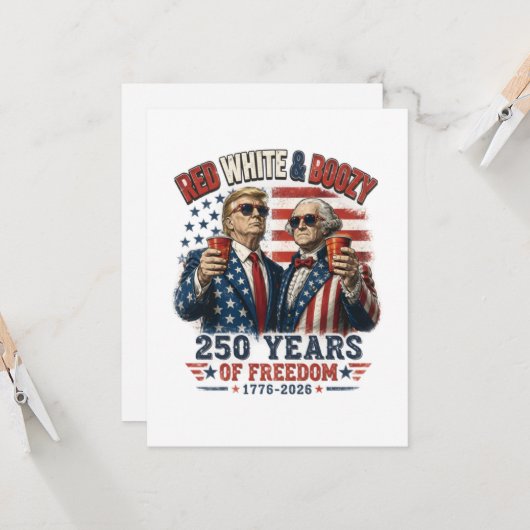 Rood Witte Drank Trump George Washington 250 Kaart (Voorkant / Achterkant in situ)