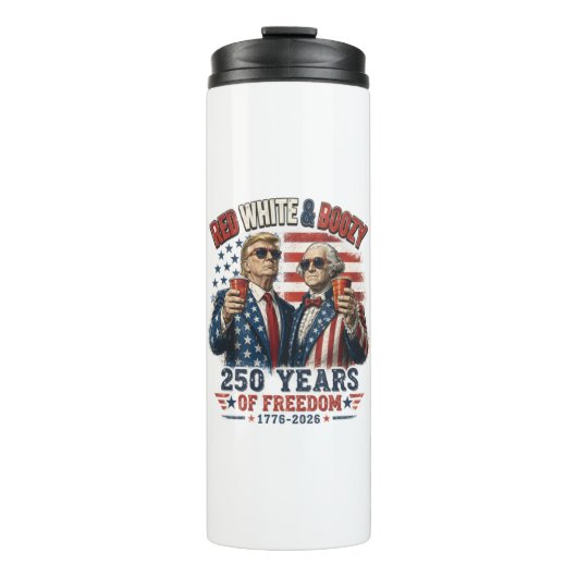 Rood Witte Drank Trump George Washington 250 Thermosbeker (Voorkant)