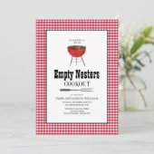 Rood Witte Empty Nesters Kookfeest Barbecue Kaart (Staand voorkant)