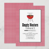 Rood Witte Empty Nesters Kookfeest Barbecue Kaart (Voorkant / Achterkant)