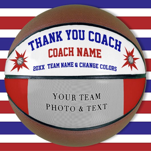 Rood witte en blauwe, aangepaste Basketball Coach- Basketbal