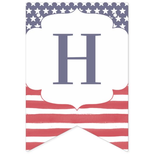 Rood-witte en blauwe herdenkingsdag 4 juli vlaggetjes (Tweede vlag)