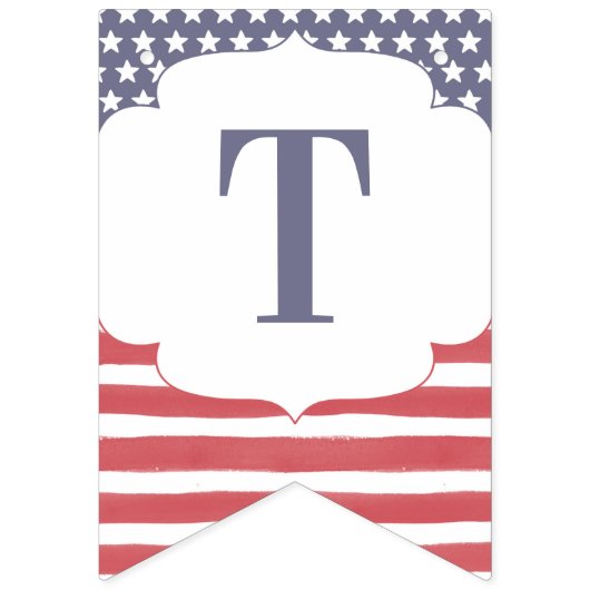 Rood-witte en blauwe herdenkingsdag 4 juli vlaggetjes (Eerste vlag)