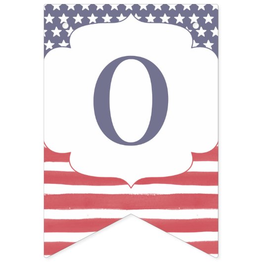 Rood-witte en blauwe herdenkingsdag 4 juli vlaggetjes (Derde vlag)