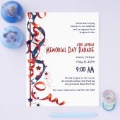 Rood witte en blauwe linten en sterren flyer (Enkel)