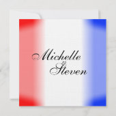 Rood-witte en blauwe streep-bruiloft uitnodigingen (Achterkant)