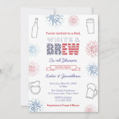 Rood-witte en Breedparen bruiloft Shower Party Kaart (Voorkant)