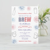 Rood-witte en Breedparen bruiloft Shower Party Kaart (Staand voorkant)