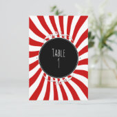Rood & Witte Fantasievolle Strepen Feest Tafel Num Kaart (Staand voorkant)