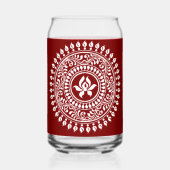 Rood & Witte Festieve Rangoli Blikvorm Glas (Achterkant)