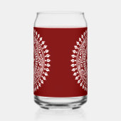 Rood & Witte Festieve Rangoli Blikvorm Glas (Links)
