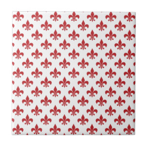 Rood-witte fleur-de-lys tegeltje