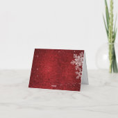 Rood Witte Fluwelen Sneeuwvlok Winter Bruidsdouche Bedankkaart (Achterkant)