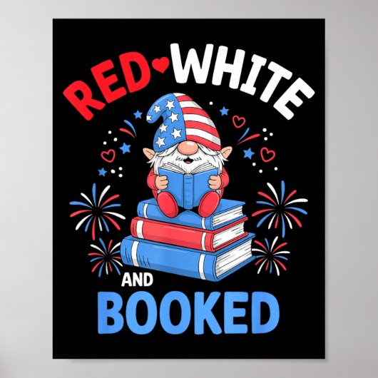Rood Witte Geboekte Patriotische Lezer Amerikaanse Poster (Voorkant)