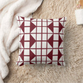 Rood Witte Geometrisch Patroon Kussen (Deken)