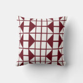 Rood Witte Geometrisch Patroon Kussen (Achterkant)