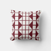 Rood Witte Geometrisch Patroon Kussen (Voorkant)