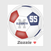 rood-witte gepersonaliseerde voetbal sticker (Vel)