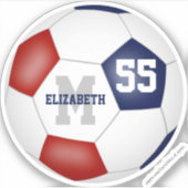 rood-witte gepersonaliseerde voetbal sticker (Voorkant)