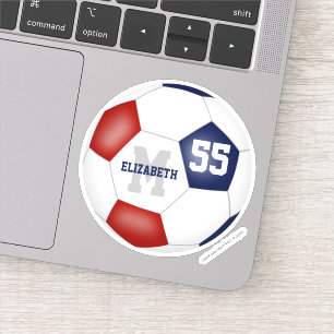 rood-witte gepersonaliseerde voetbal sticker