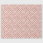 Rood Witte Geruite Strepen Kerst Cadeaupapier (Vlak)