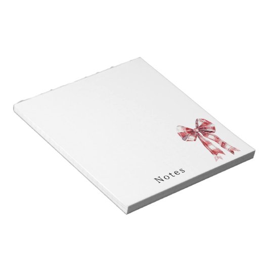 Rood Witte Geruite Strepen Notitieblok (Schuin)