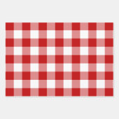 Rood Witte Gingham Geruite Schotse ruit Inpakpapier Vel (Voorkant 2)