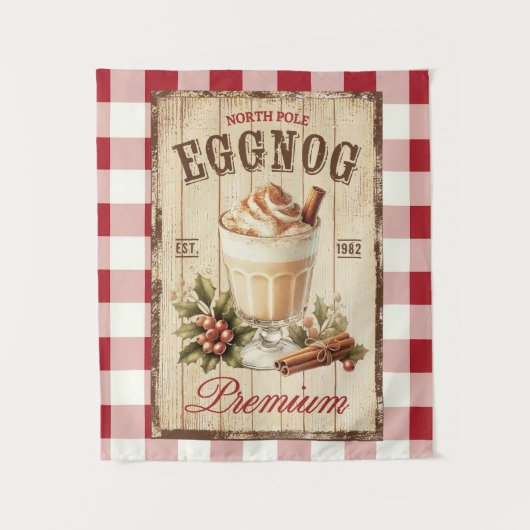  rood-witte gingham Noordpool Eggnog Wandkleed (Voorkant)