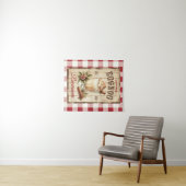  rood-witte gingham Noordpool Eggnog Wandkleed (In Situ (horizontaal))