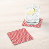 Rood-witte Gingham-PULP PAPIER DRINK COASTERS Kartonnen Onderzetters (Insitu)