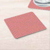Rood-witte Gingham-PULP PAPIER DRINK COASTERS Kartonnen Onderzetters (Schuin)