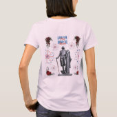 Rood Witte Glans bleke roze T-shirt (Achterkant)