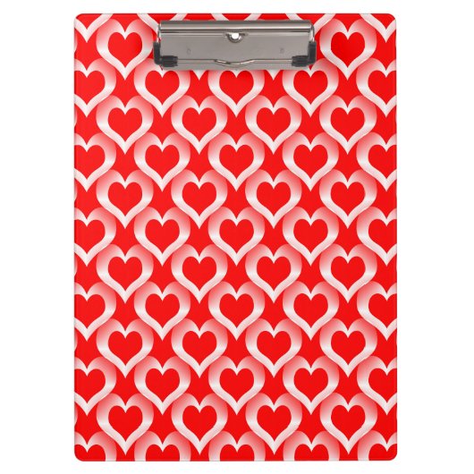 Rood Witte Harten Patroon Klembord (Voorkant)
