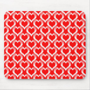 Rood Witte Harten Patroon Muismat