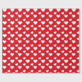 Rood & Witte Harten Verpakking Papier Gift Wrap (Vlak)