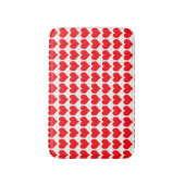 Rood Witte Hartjes Patroon Badmat (Voorkant Verticaal)