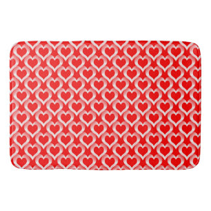 Rood Witte Hartjes Patroon Badmat