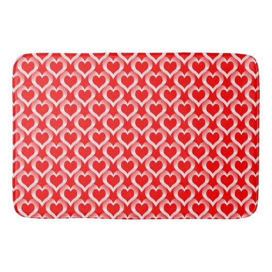 Rood Witte Hartjes Patroon Badmat (Voorkant)