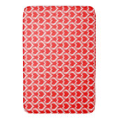 Rood Witte Hartjes Patroon Badmat (Voorkant Verticaal)