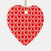 Rood Witte Hartjes Patroon Keramisch Ornament (Rechts)