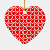 Rood Witte Hartjes Patroon Keramisch Ornament (Achterkant)