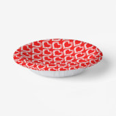 Rood Witte Hartjes Patroon Papieren Kommen (Gebogen)