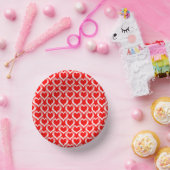 Rood Witte Hartjes Patroon Papieren Kommen (Feest)