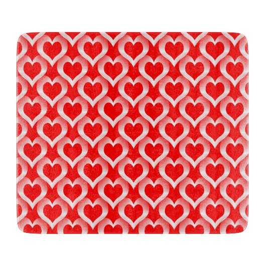 Rood Witte Hartjes Patroon Snijplank (Voorkant)