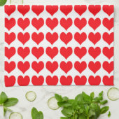 Rood Witte Hartjes Patroon Theedoek (Gevouwen)