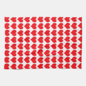 Rood Witte Hartjes Patroon Theedoek (Horizontaal)