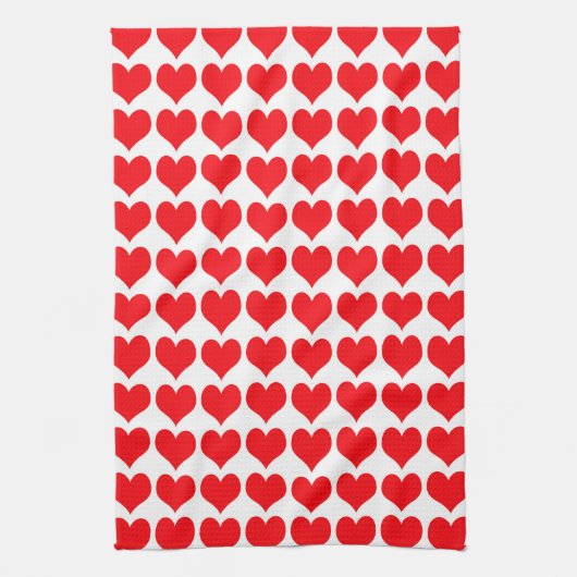 Rood Witte Hartjes Patroon Theedoek (Verticaal)
